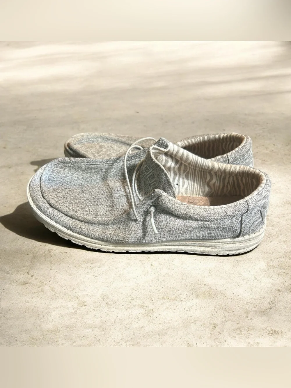 Hey Dude Wally Eco Linen Iron Men's Size 11 Slip On Loafers 112473915